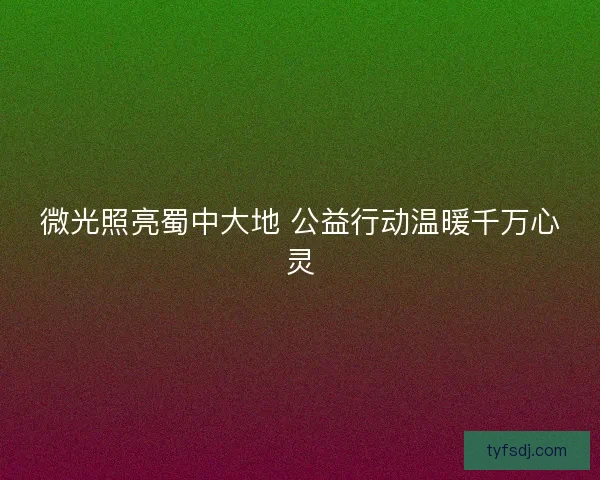 微光照亮蜀中大地 公益行动温暖千万心灵